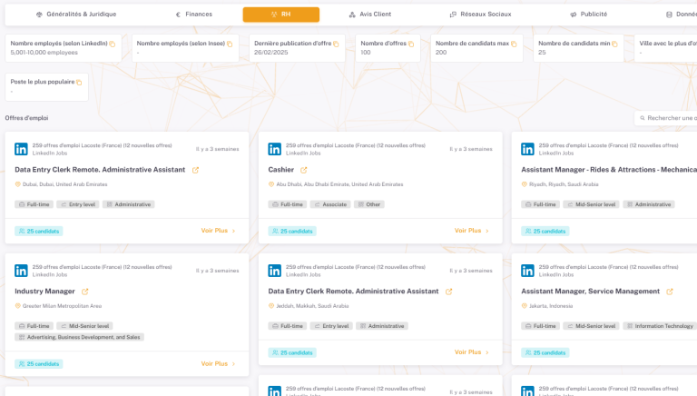 Interface des données RH