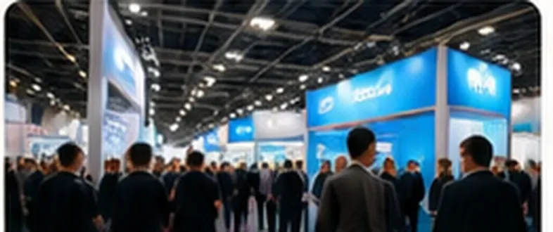 Salon professionnel avec exposants