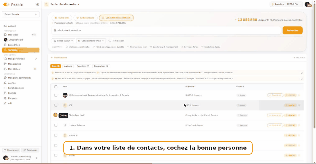 Récupérer l’email et le téléphone d’un contact